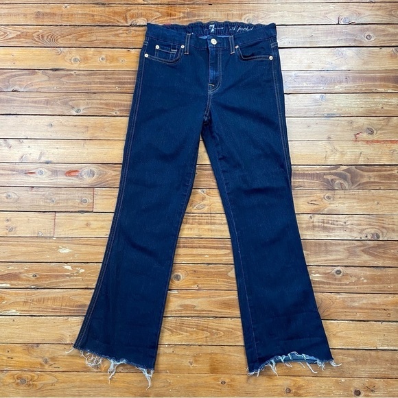 7 for all Mankind A pocket bootcut jeans soft ripped bottom leg high rise size28 - Picture 15 of 15